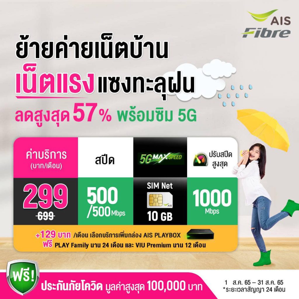 ติดเน็ตบ้าน ais ความเร็ว 500 mbps