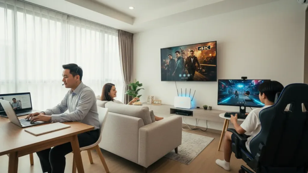 ความเร็วอินเตอร์เน็ตบ้านควรเท่าไหร่ สำหรับดูหนัง เล่นเกม ทำงาน