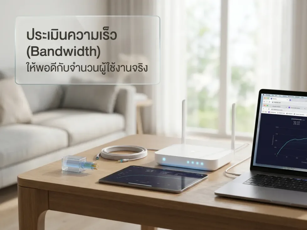 ภาพประกอบหัวข้อ 1. ประเมินความเร็ว (bandwidth) ให้พอดีกับจำนวนผู้ใช้งานจริง ในบทความ อยากติดเน็ตบ้าน ต้องรู้อะไรก่อนเลือกแพ็กเกจรายเดือน