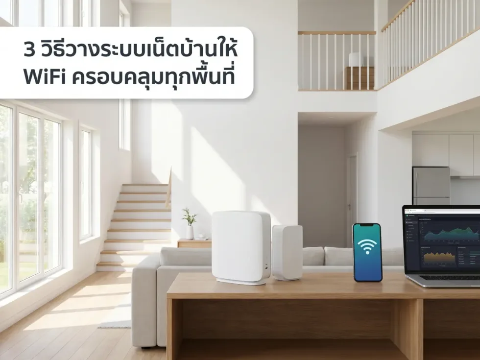บ้านสองชั้นใช้เน็ตบ้านแบบไหนให้ WiFi ครอบคลุมทุกห้อง 2 ภาพประกอบหัวข้อ 3 วิธีวางระบบเน็ตบ้านให้ WiFi ครอบคลุมทุกพื้นที่ ในบทความ บ้านสองชั้นใช้เน็ตบ้านแบบไหนให้ WiFi ครอบคลุมทุกห้อง