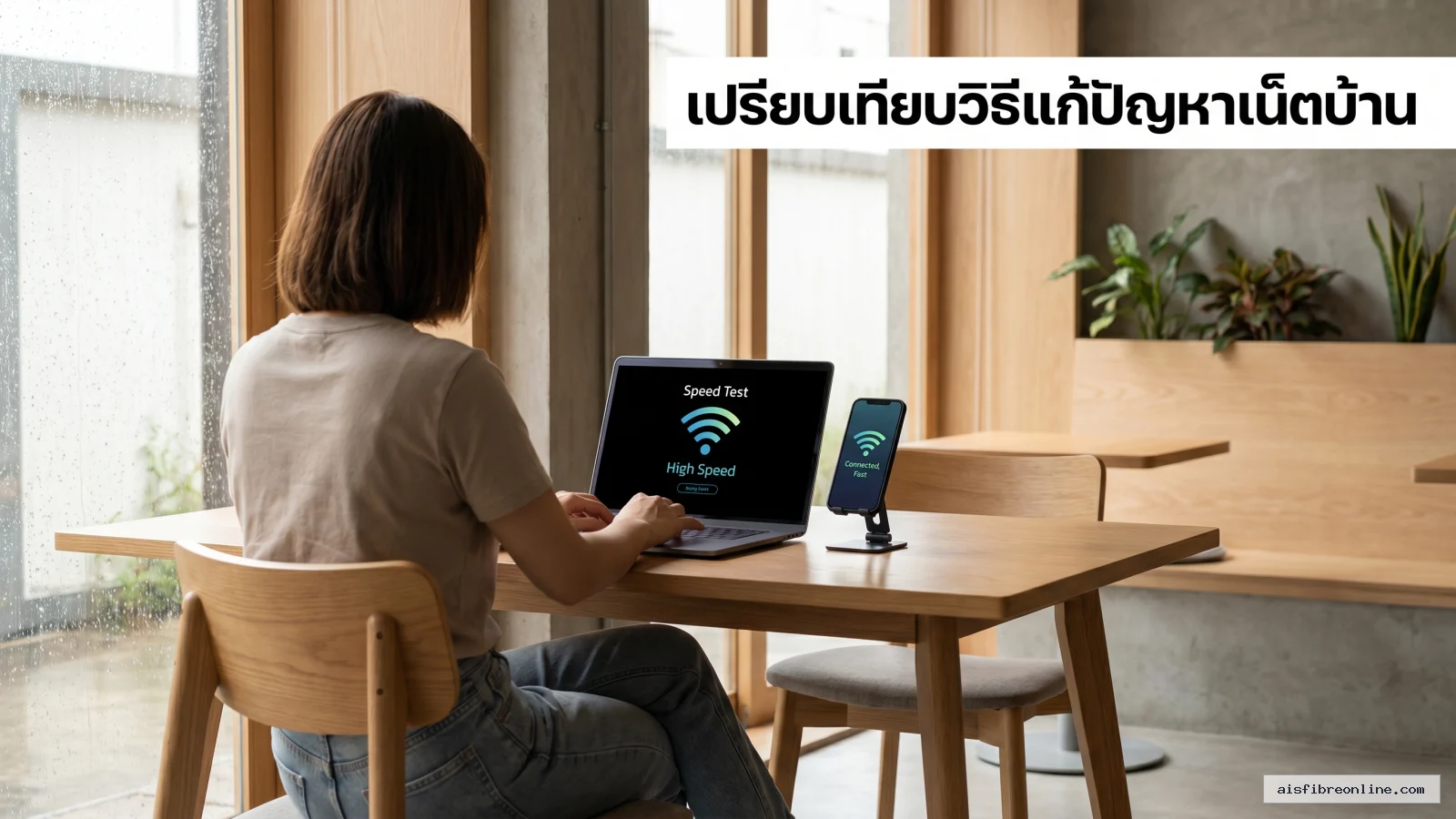 ทำไมเน็ตชอบหลุดตอนฝนตก? และวิธีที่ AIS Fibre จัดการกับปัญหาสัญญาณกวนใจ 2 สรุปประเด็น เปรียบเทียบวิธีแก้ปัญหาเน็ตบ้าน: แบบไหนจบปัญหาสัญญาณกวนใจได้จริง? ในบทความ ทำไมเน็ตชอบหลุดตอนฝนตก? และวิธีที่