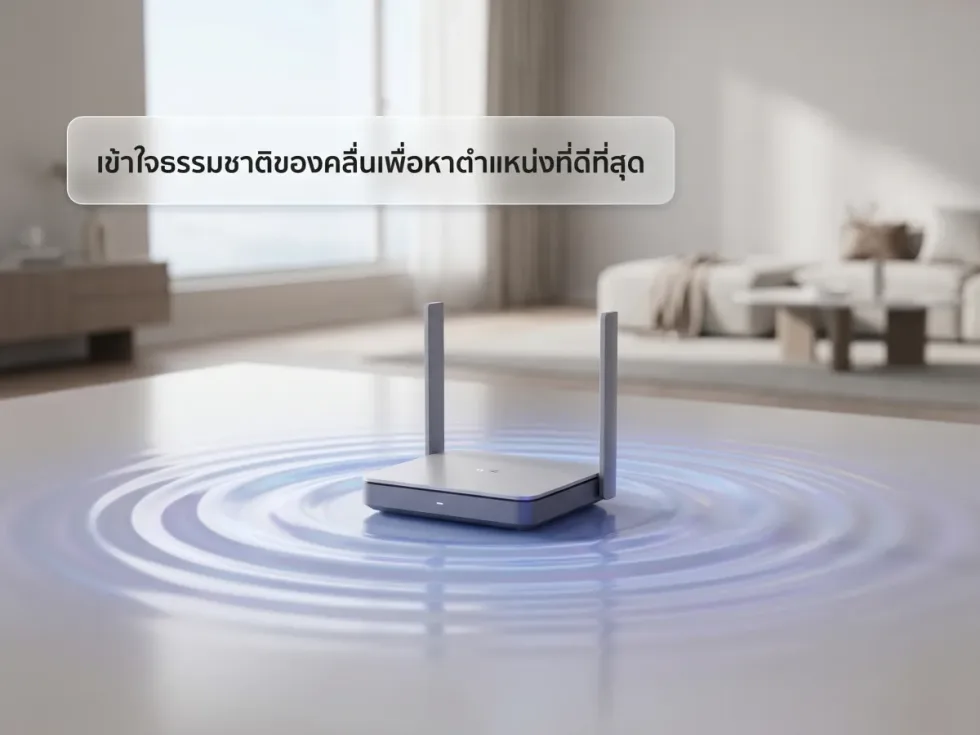 ภาพประกอบหัวข้อ เข้าใจธรรมชาติของคลื่นเพื่อหาตำแหน่งที่ดีที่สุด ในบทความ เทคนิควางเราเตอร์ wifi ให้สัญญาณแรงทั่วบ้านมากขึ้น