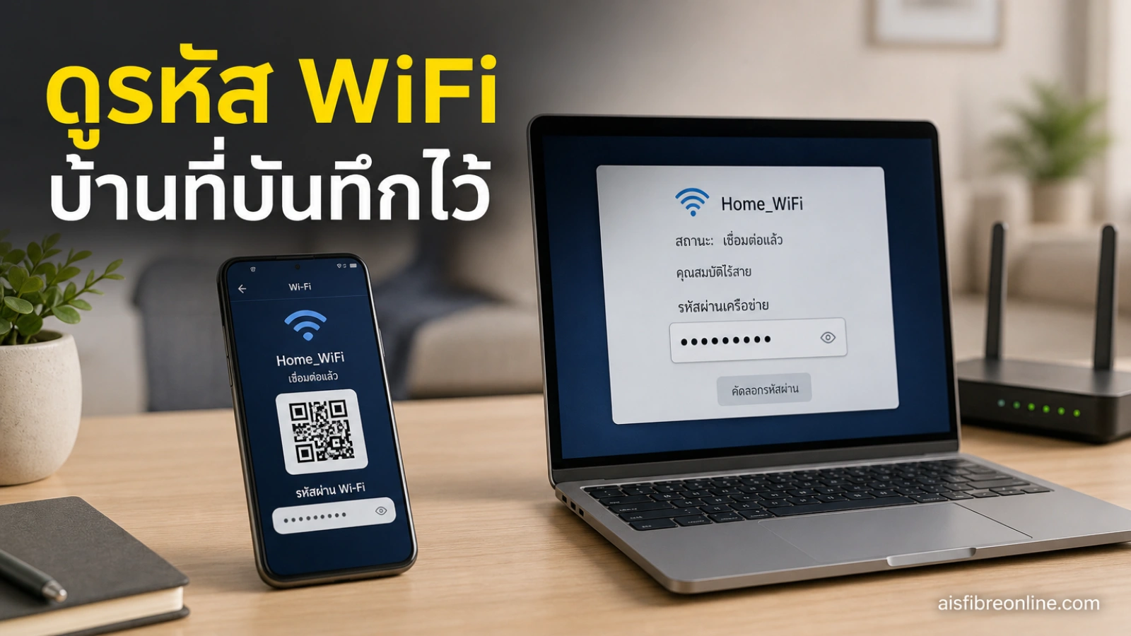 ลืมรหัส WiFi บ้าน ดูรหัสเดิมได้จากไหนบนมือถือและคอมพิวเตอร์