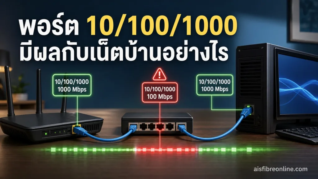 Gigabit Ethernet คืออะไร ทำไมพอร์ต 10/100/1000 ถึงมีผลกับความเร็วเน็ตบ้าน